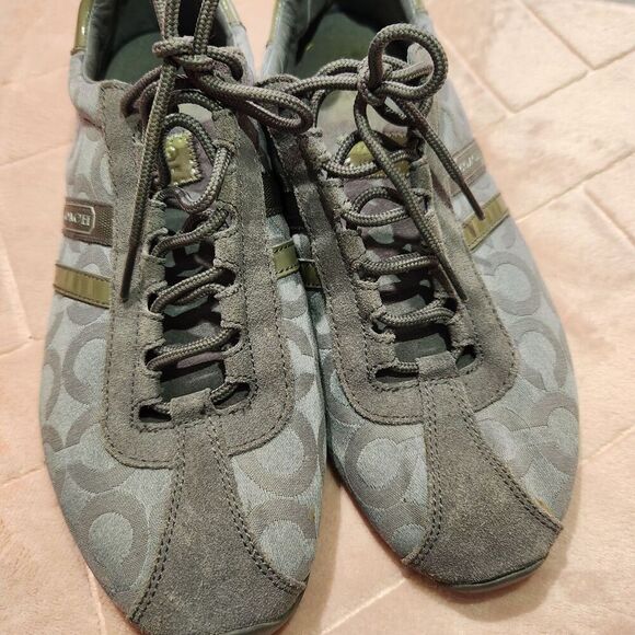 Coach Shoes - COACH Sneakers For Women Size US 11 M Gray Kathleen Coach Logo Leather